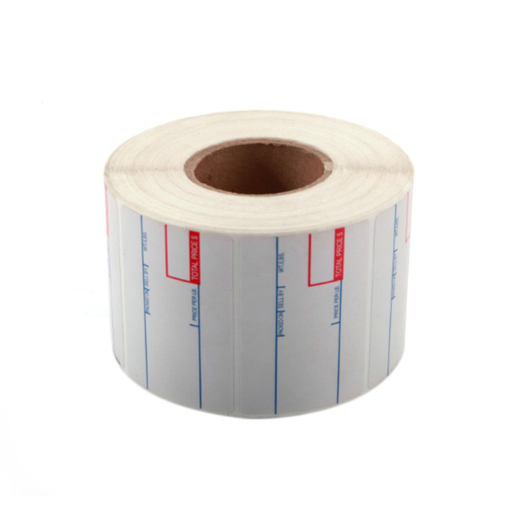 55mm*44mm bright white PET film printing self adhesive label rolls