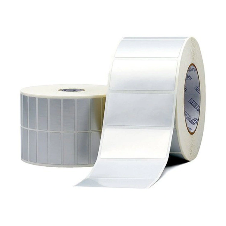 55mm*25mm bright white PET film self adhesive label rolls
