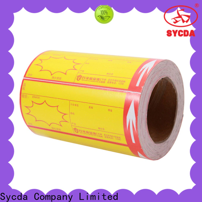 Sycda sticky label printing atdiscount for banking