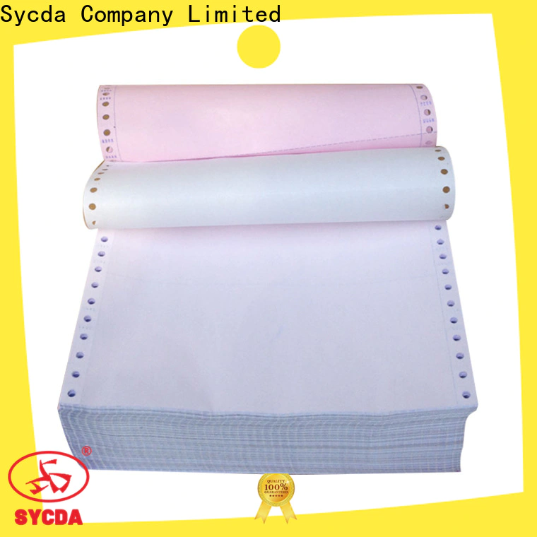 Sycda continuous ncr carbonless paper 2 plys sheets for supermarket